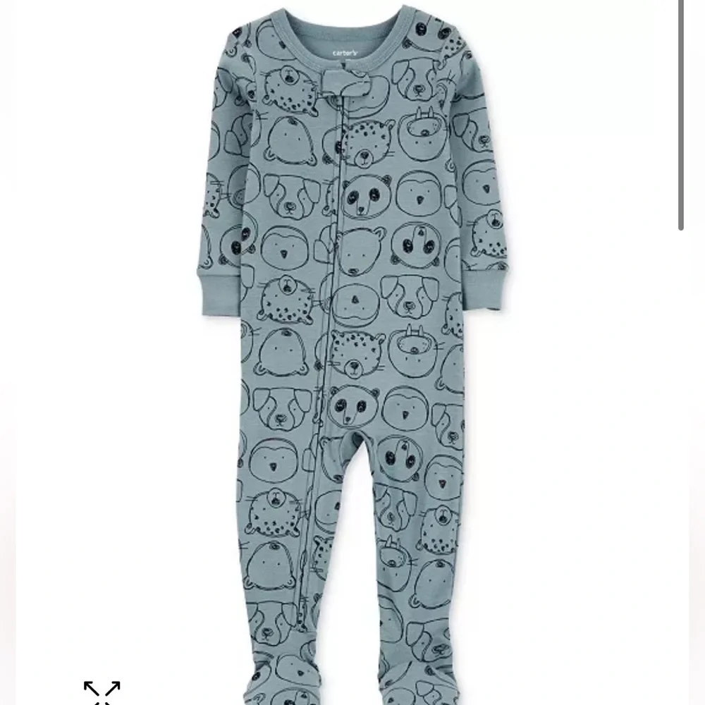 Carter's Toddler Boys Cotton Animals-Print 100%Snug Fit 1Piece Footed Pajamas 5T
